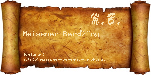 Meissner Berény névjegykártya